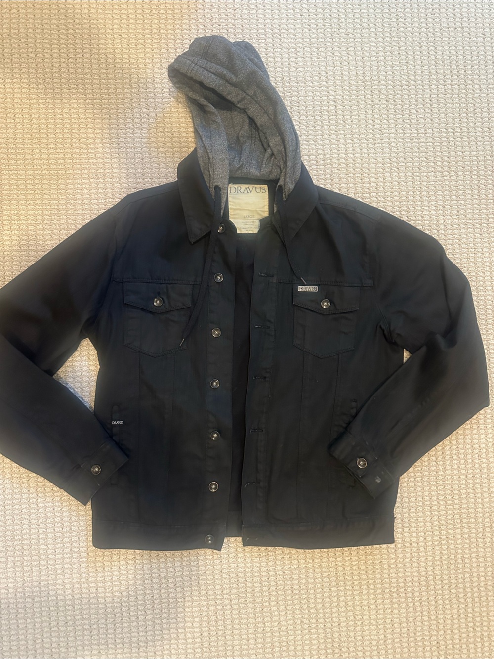 Dravus Men’s Black Hooded Jacket